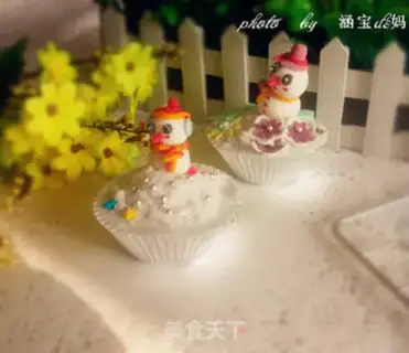 Make Snowman goes to sugar cake step 12