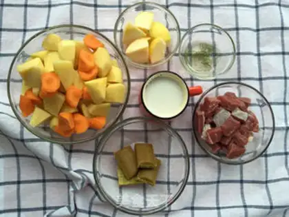 Make Curry vegetable beef rice step 0