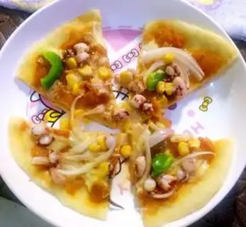 Make Seafood fruit and pizza step 9