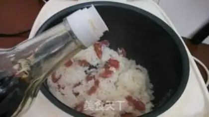 Make Onion sausage egg rice step 7
