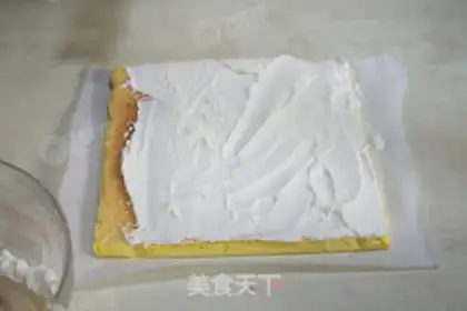 Make A cake roll of Junping in the field step 9