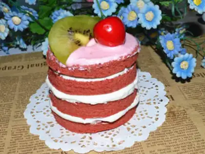Make A red velvet fruit cake step 31