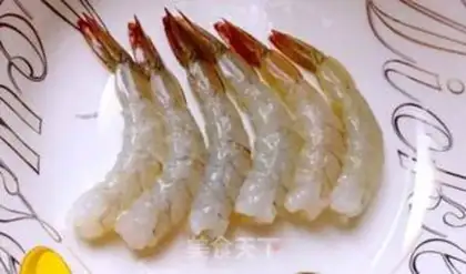 Make Gold and silver garlic fans steam shrimp step 0