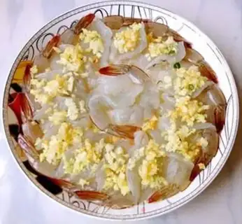 Make Gold and silver garlic fans steam shrimp step 5