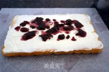 Make Blueberry cream sponge cake step 10
