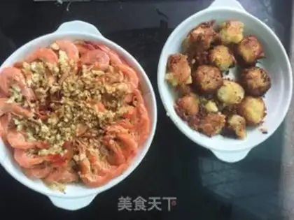 Make Garlic fan shrimp step 4