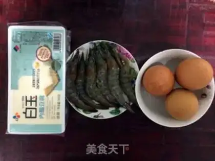 Make Shrimp tofu eggs step 1
