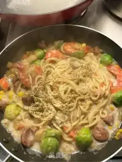 Make White sauce. Noodles step 6