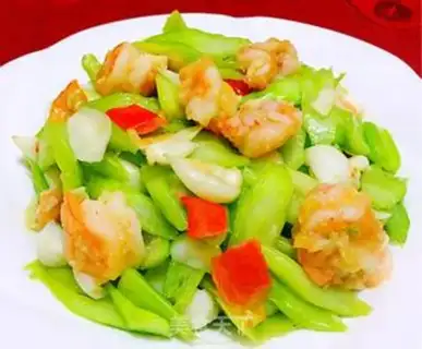 Make Celery lily shrimp step 18