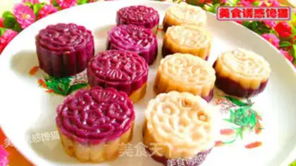 Make Double-coloured potato rice step 8
