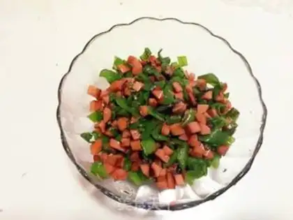 Make Pepper for ham and sausage step 2