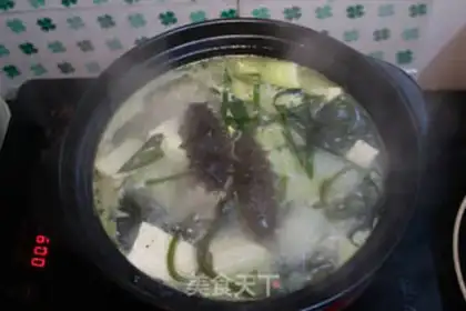 Make Cream ribs, seafood tofu soup step 8