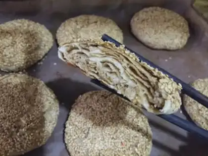 Make Sesame sauce pancakes step 13