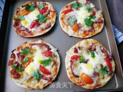 Make Mini Bacon Egg Pizza step 10