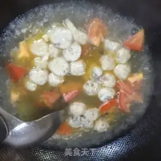 Make Tomato fishball soup step 2