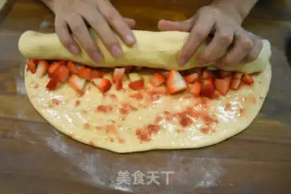 Make Sweet cheese strawberry rolls step 6
