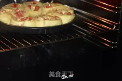 Make Sweet cheese strawberry rolls step 9
