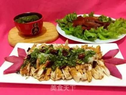Make Spicy chicken silk step 3