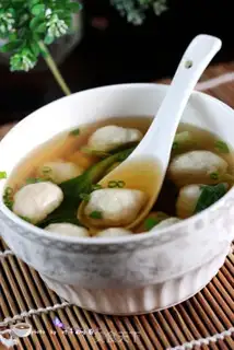 Make Handmade fishball soup step 8