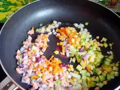Make Five colours of rice rice step 3