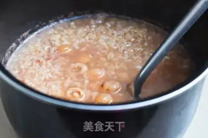 Make "Red rice congee." step 4