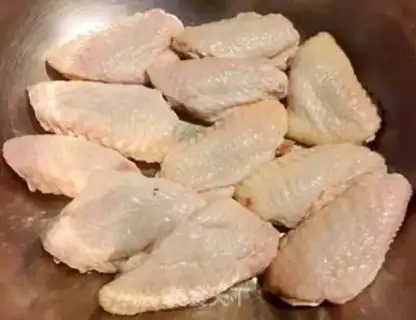 Make Chicken wings and eggs step 1