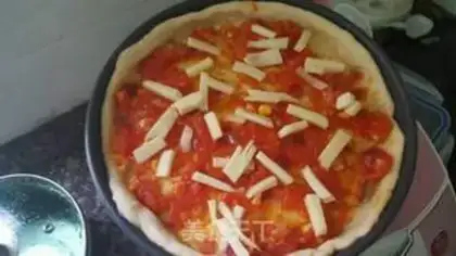 Make Shrimp ham sausage pizza step 2