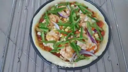 Make Shrimp ham sausage pizza step 6