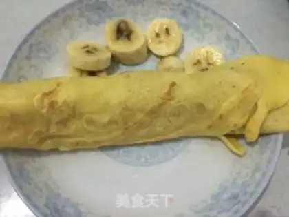 Make The cream banana is covered in omelet step 7