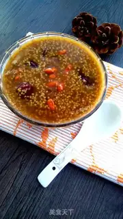 Make Little rice dates produce porridge step 9