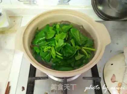 Make Pork blood spinach soup step 7