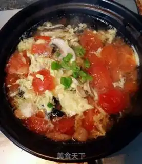Make Tomato mushroom eggflower soup step 5