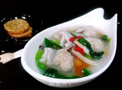 Make A meatball fan soup step 13