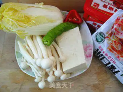Make Hot cabbage tofu pot step 0