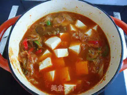 Make Hot cabbage tofu pot step 5