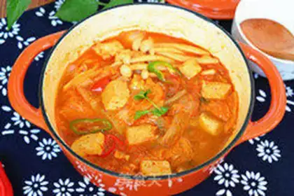 Make Hot cabbage tofu pot step 8