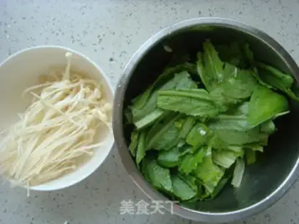 Make Wheat and golden mushrooms step 1