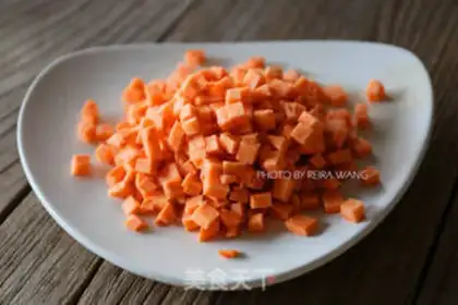 Make The sweet potato spinach rice step 1