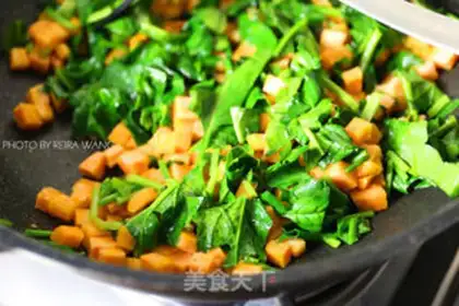 Make The sweet potato spinach rice step 4