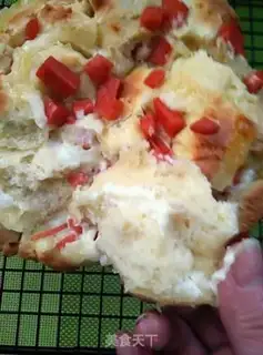 Make Hand toe toe with ham and bread step 11