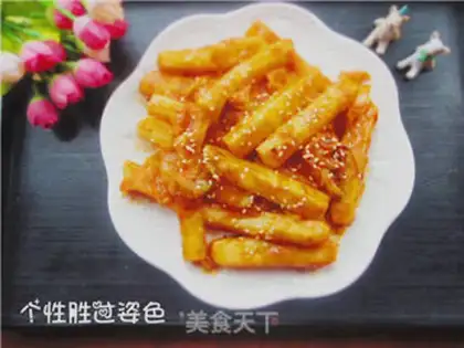 Make Hot fried rice cake step 5