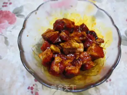 Make Five flowers, brown meat step 0