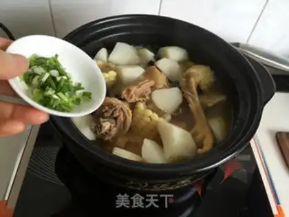 Make Corn mountain hen soup step 7