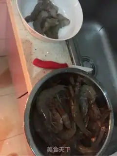 Make Blue bean corn shrimp step 1