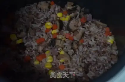 Make Red and salted rice and mushrooms step 3