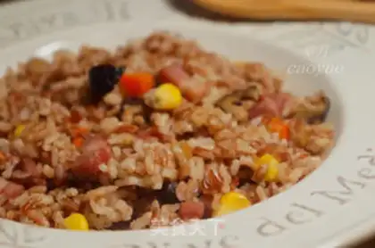 Make Red and salted rice and mushrooms step 4