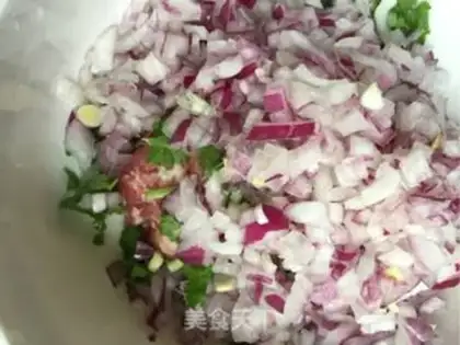 Make Onion pork pancakes step 4