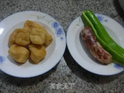 Make Spicy pepperoni fried tofu step 0