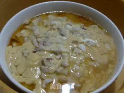 Make Egg squid steaming meat step 10