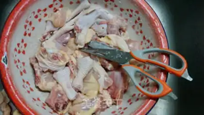 Make Chicken soup and vegetables step 1